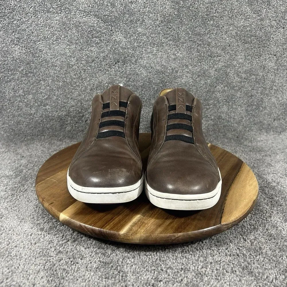 Kizik New York Mens Size 10 W Brown Leather Hands Free Slip On Casual Shoes Used